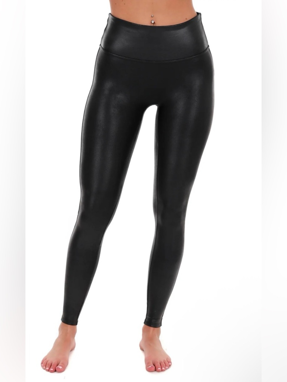 SPANX Faux Leather High-Rise Black Leggings